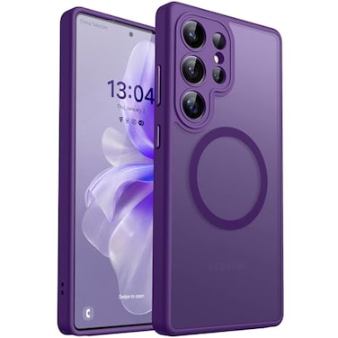 CANSHN Designed for Samsung Galaxy S25 Ultra Case 2025 Full Camera Protection Compatible with Magsafe Translucent Matte Back Protective Phone Cover Deep Purple