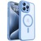 CANSHN Magnetic Compatible with iPhone 15 Pro Max Case Upgraded Full Camera Protection Compatible with Magsafe Translucent Matte Shockproof Protective Phone Case Cover 67 Inch Light Blue