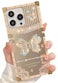 TETAW Cute Compatible with iPhone 16 Pro Max Case with Luxury Bling Glitter Butterfly Foldable Stand KickstandGirly Soft PC Mirror Bumper Protective Cover for Women GirlsLight Gold