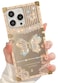 TETAW Cute Compatible with iPhone 16 Pro Max Case with Luxury Bling Glitter Butterfly Foldable Stand KickstandGirly Soft PC Mirror Bumper Protective Cover for Women GirlsLight Gold
