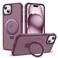 SKYLMW Compatible with iPhone 15 Case with Invisible Magnetic ORing Stand MilitaryGrade Translucent Case for iPhone 15 61 Compatible with MagSafeGreat Grip Feeling Wine Red