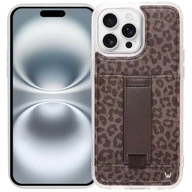 WALLI CASES for iPhone 16 Pro Max Case Aesthetic Wallet Phone Case Card Holder Securely Holds up to 2 Cards Cute Trendy Phone Cover for Women fits iPhone 16 Pro Max with Kickstand Finger Strap