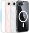 FNTCASE for iPhone 17e iPhone 16e Case Clear Magnetic Phone Cases with Screen Protector Compatible with Magsafe Anti Yellowing Shockproof Protective Transparent Cell Phone Cover AClear