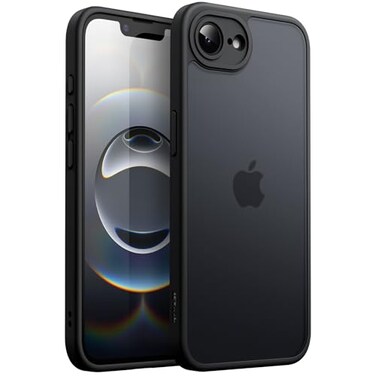 JETech Matte Case for iPhone 17e 2026 iPhone 16e Shockproof Military Grade Drop Protection Frosted Translucent Back Phone Cover AntiFingerprint 61Inch Display Black