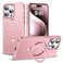 SKYLMW Compatible with iPhone 15 Pro Case with Invisible Magnetic ORing Stand MilitaryGrade Case for iPhone 15 Pro 61 Compatible with MagSafeGreat Grip Feeling Rose Gold