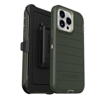 OtterBox iPhone 14 Pro Max Only Defender Series Screenless Edition Case Lichen The Trek Green Holster Clip Included Microbial Defense Protection NonRetail Packaging