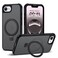 SKYLMW Compatible with iPhone 16e Case iPhone 17e Case 61 with Invisible Magnetic ORing Stand MilitaryGrade Translucent Phone Cases Compatible with MagSafeGreat Grip Feeling Black