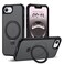 SKYLMW Compatible with iPhone 16e Case iPhone 17e Case 61 with Invisible Magnetic ORing Stand MilitaryGrade Translucent Phone Cases Compatible with MagSafeGreat Grip Feeling Black