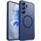 CANSHN Designed for Samsung Galaxy S25 Plus Case 2025 Full Camera Protection Compatible with Magsafe Translucent Matte Back Protective Phone Cover Deep Blue