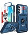 LeYi for Samsung Galaxy A17165G Phone Case Galaxy A17 Screen Protector Tempered Glass X 2 with Samsung A16 5G Case Kickstand Heavy Duty Shockproof para Cell Phone Cover Galaxy A16 5G Blue