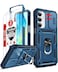LeYi for Samsung Galaxy A17165G Phone Case Galaxy A17 Screen Protector Tempered Glass X 2 with Samsung A16 5G Case Kickstand Heavy Duty Shockproof para Cell Phone Cover Galaxy A16 5G Blue