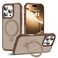 SKYLMW Compatible with iPhone 16 Pro Case with Invisible Magnetic ORing Stand MilitaryGrade Translucent Case for iPhone 16 Pro 63 Compatible with MagSafeGreat Grip FeelingDesert Brown