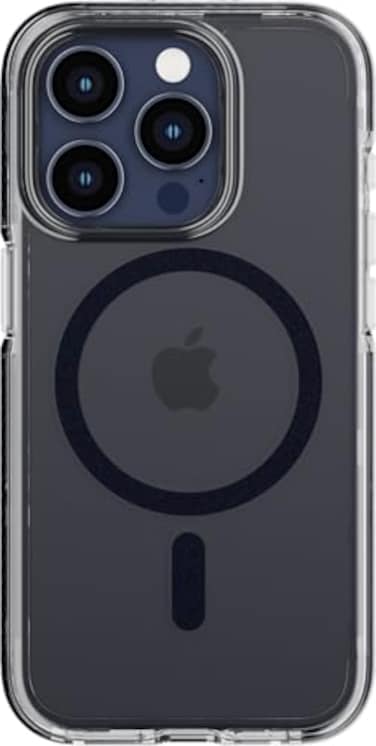 Tech21 Evo Crystal iPhone 15 Pro Case Copmatible with MagSafe Superior Impact Protection Casewith 15X Military Standard Rating Blue Titanium