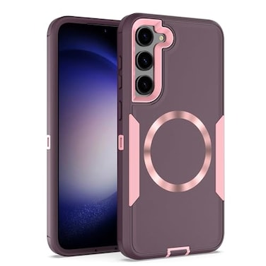 showdd Designed for Samsung Galaxy S25 CaseMagneticDouble Drop Protection Heavy DutyCompatible with MagSafeDustproofNo Fading No Yellowingfor Men WomenPurple Rose Gold
