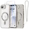 Meifigno Designed for iPhone 17e16e Case 61 Compatible with MagSafe Glitter Card Wrist Strap 2X Screen Protectors Surround Raised Lens Protection Phone Case for 17e16e Titanium Silver