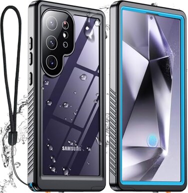SPIDERCASE Upgraded for Samsung Galaxy S24 Ultra Case WaterproofBuiltin Screen Camera Protection 12FT Military Shockproof IP68 Underwater Cell Phone Case for Galaxy S24 UltraBlue