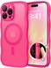 CAPRARO for iPhone 16 Pro Max Case for Women Girls Upgraded Full Camera Protection Compatible with MagSafe Cute Wave Translucent Matte Phone Case for iPhone 16 Pro Max Hot Pink