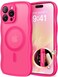 CAPRARO for iPhone 16 Pro Max Case for Women Girls Upgraded Full Camera Protection Compatible with MagSafe Cute Wave Translucent Matte Phone Case for iPhone 16 Pro Max Hot Pink