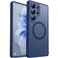CANSHN Designed for Samsung Galaxy S25 Ultra Case 2025 Full Camera Protection Compatible with Magsafe Translucent Matte Back Protective Phone Cover Deep Blue