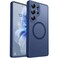 CANSHN Designed for Samsung Galaxy S25 Ultra Case 2025 Full Camera Protection Compatible with Magsafe Translucent Matte Back Protective Phone Cover Deep Blue