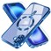 Misea Magnetic for iPhone 16 Plus Case Compatible with MagSafe Never Yellowing Military Grade Drop Protection Full Camera Lens Protector Plating Soft Clear Phone Case for Women 67 Deep Blue