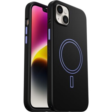 OtterBox iPhone 14 Plus Colorful Grip Case ENCHANTMENT BlackPurple snaps to MagSafe ultrasleek raised edges protect camera screen