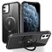 SKYLMW Compatible with iPhone 11 Case with Invisible Magnetic ORing Stand MilitaryGrade Translucent Case for iPhone 11 61 Compatible with MagSafeGreat Grip Feeling Black