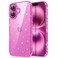 JETech Glitter Case for iPhone 16 61Inch Bling Sparkle Shockproof Phone Bumper Cover Cute Sparkly for Women and Girls Pink