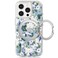 FEWGEY for iPhone 16 Pro Case with MagSafe Stand Ring for Women Cute Clear Floral Design with 360 Kickstand Holder Magnetic Shock Proof HeavyDuty Protection Blue Flower