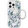 FEWGEY for iPhone 16 Pro Case with MagSafe Stand Ring for Women Cute Clear Floral Design with 360 Kickstand Holder Magnetic Shock Proof HeavyDuty Protection Blue Flower