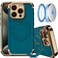 COOLQO for iPhone 15 Pro Max Case 67 Upgraded 360 Spin Magnetic Stand Compatible with MagsafeMilitary Protection Shockproof Protective Phone Holder Cover for iPhone 15 Pro Max Green Gold
