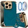 COOLQO for iPhone 15 Pro Max Case 67 Upgraded 360 Spin Magnetic Stand Compatible with MagsafeMilitary Protection Shockproof Protective Phone Holder Cover for iPhone 15 Pro Max Green Gold