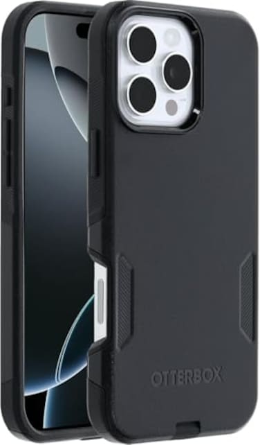 OtterBox iPhone 16 Pro Max Commuter Series Protective Phone Case Black MilitaryGrade Drop Protection MagSafe Compatible Shockproof Phone Cover Slim Fit with Raised Bezel NonRetail Packaging