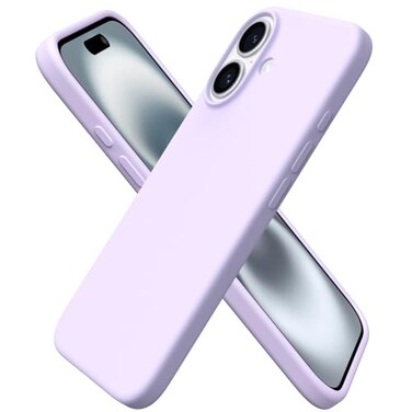 ORNARTO Compatible with iPhone 16 Case 61 Slim Liquid Silicone 3 Layers Full Covered Soft Gel Rubber Shockproof Phone Case Protective Cover with AntiScratch Microfiber LiningPastel Lilac