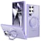Zalinbo Compatible with Samsung Galaxy S22 S23 Ultra Case with 360Rotatable Magnetic Ring Stand Compatible with MagSafe Military Protection Shockproof Translucent Phone CasePurple