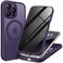 BERFY for iPhone 14 Pro Max Case Compatible with MagSafe Builtin Privacy Screen Protector Camera Protection Shockproof Full Body Phone Case 67 Translucent Purple