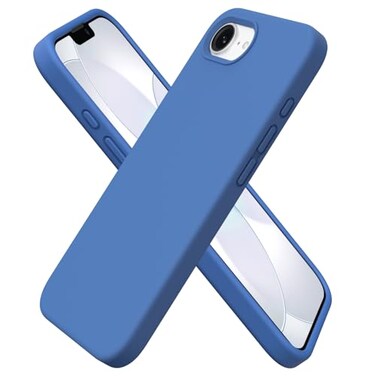 ORNARTO Compatible with iPhone 17e Case and for iPhone 16e Case 61 Liquid Silicone 3 Layers Full Covered Soft Gel Rubber Shockproof Cover Protective Phone Cases for 16e 17eBlue