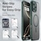 CellEver Strong Magnetic for iPhone 16 Pro Max Case with Camera Control Capture Button Camera Protection Military Drop Protection Compatible with MagSafe Slim Translucent Matte Cover Dark Green