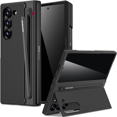 Miimall for Samsung Galaxy Z Fold 6 Case with S Pen Holder Slot Military Grade DropBuiltin Privacy Screen Invisible Kickstand Slim Thin Protective Phone Case for Galaxy Z Fold 6 Cover Black