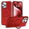 SKYLMW Compatible with iPhone 15 Pro Case with Invisible Magnetic ORing Stand MilitaryGrade Case for iPhone 15 Pro 61 Compatible with MagSafeGreat Grip Feeling Red