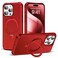 SKYLMW Compatible with iPhone 15 Pro Case with Invisible Magnetic ORing Stand MilitaryGrade Case for iPhone 15 Pro 61 Compatible with MagSafeGreat Grip Feeling Red