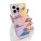 Heaofei Cute Case for iPhone 15 Pro Max Case for Women Girls with Iridescent Cloud Pattern Design Aesthetic Trendy Girly Matte Glitter Sparkly Rainbow Rectangle Protective Phone Cover Sun Set Sky
