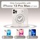 CAPRARO Cute for iPhone 13 Pro Max Case Compatible with MagSafe Curly Wave Edge Full Camera Protection 14 FT Drop Protection Magnetic Phone Case for 13 Pro Max 67 Inch Stone