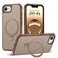 SKYLMW Compatible with iPhone 16e Case iPhone 17e Case 61 with Invisible Magnetic ORing Stand MilitaryGrade Translucent Phone Cases Compatible with MagSafeGreat Grip FeelingDesert Brown