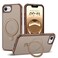SKYLMW Compatible with iPhone 16e Case iPhone 17e Case 61 with Invisible Magnetic ORing Stand MilitaryGrade Translucent Phone Cases Compatible with MagSafeGreat Grip FeelingDesert Brown
