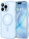 CAPRARO Cute for iPhone 13 Pro Case Compatible with MagSafe Curly Wave Edge Full Camera Protection 14 FT Drop Protection Magnetic Phone Case for 13 Pro 61 Inch Light Blue