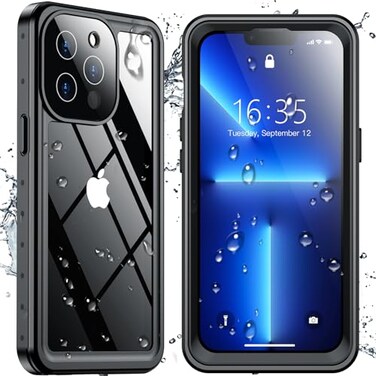 SPIDERCASE Only Designed for iPhone 13 Pro Max Case Waterproof Builtin Lens Screen Protector Full Heavy Duty Protection 12FT Military Shockproof Dustproof AntiScratched Phone CaseBlack