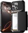 VRS DESIGN Damda Glide Pro Card Holder Case for iPhone 16 Pro Max 2024 Sturdy Semi Auto Card Slot Wallet 4 Cards Case Designed for iPhone 16 Pro Max 2024 Logo Black