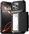 VRS DESIGN Damda Glide Pro Card Holder Case for iPhone 16 Pro Max 2024 Sturdy Semi Auto Card Slot Wallet 4 Cards Case Designed for iPhone 16 Pro Max 2024 Logo Black