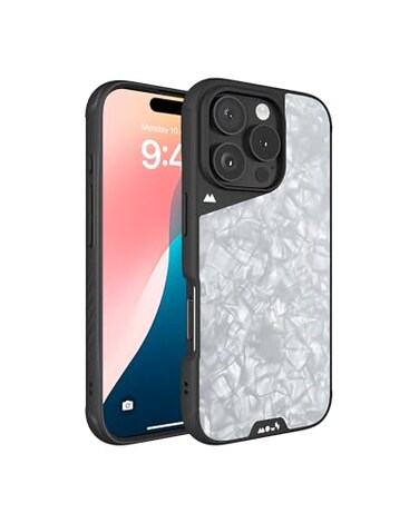 Mous for iPhone 16 Pro Max Case MagSafe Compatible Limitless 60 Silver Pearl Protective Shockproof Phone Cover